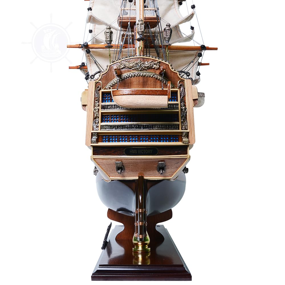 Old Modern Handicrafts Vele completamente storte completamente assemblate HMS Victory in edizione limitata, prodotte in sole 100 unità - Modello di nave di qualità museale - 30 x 10 x 27 pollici