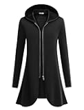 Women's Fall Jacket 2025 Zip Up Hoodies Long Sleeve Long Tunic Sweatshirts Oversized Fleece Casual Coat with Pocket