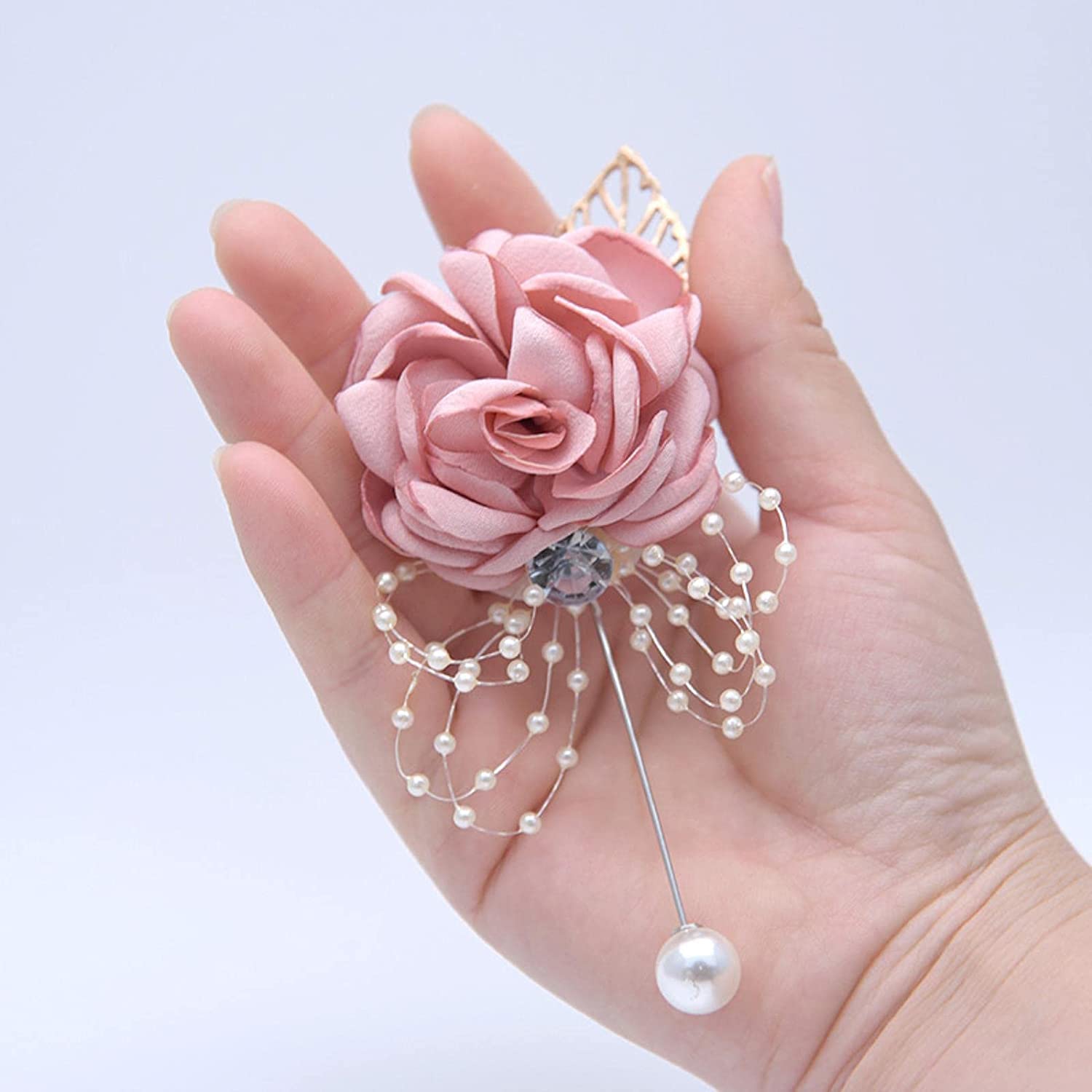 Handgelenkskorsagen für Hochzeiten， Mädchen Brautjungfer Handgelenk Blumen Hochzeit Prom Party Corsage Armband Stoff Hand Blumen Hochzeit Versorgung Zubehör(A Corsage 4)