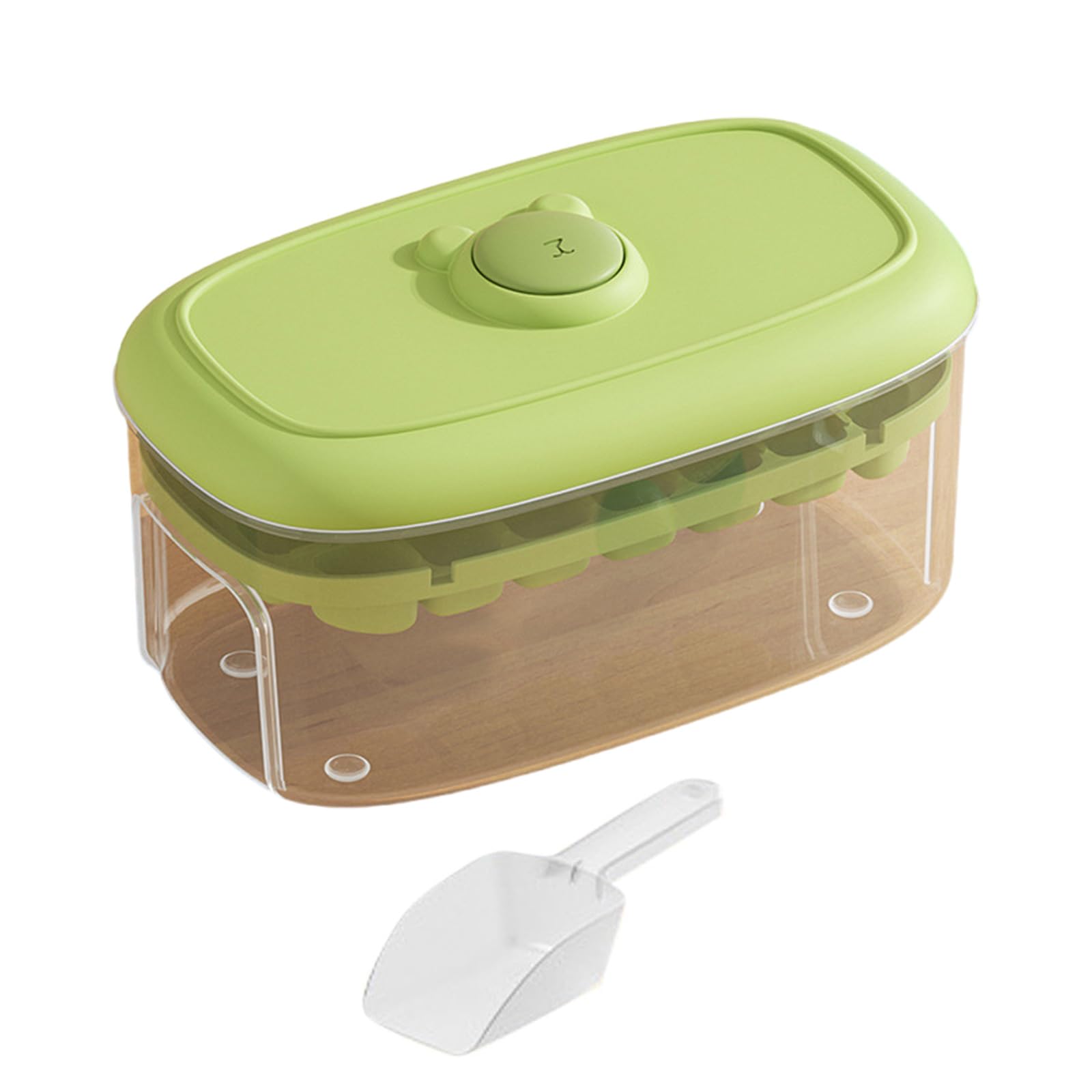 TEMOOUES PP Ice Cubes Maker Set Stackable Freezers Tray Make 28 56 Cubes Cocktails Coffee Storage Container Push Design Cocktails Ice Molds