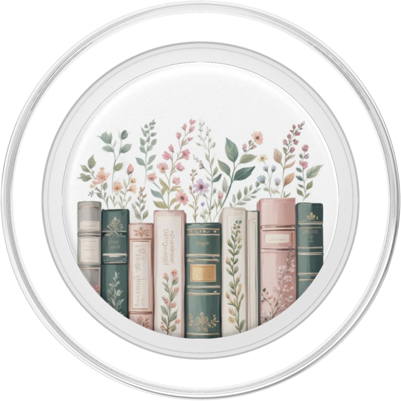Bookish Booktrovert Reading Book Lovers Flower Floral PopSockets PopGrip for MagSafe