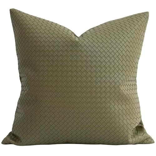 Couch throw pillow cover 18*18 Inch Spring indoor outdoor sage green double-sided faux leather pillow cover for sofa living room bedroom home deco modern design room deco boho deco throw pillow cover