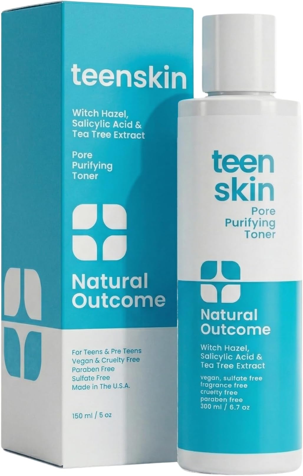 natural outcome Acne Clarifying Face Toner for Teens Skin Care - Salicylic Acid Facial Astringent to Clear Acne & Purify Pores - Fragrance Free, Alcohol Free 6.7 oz