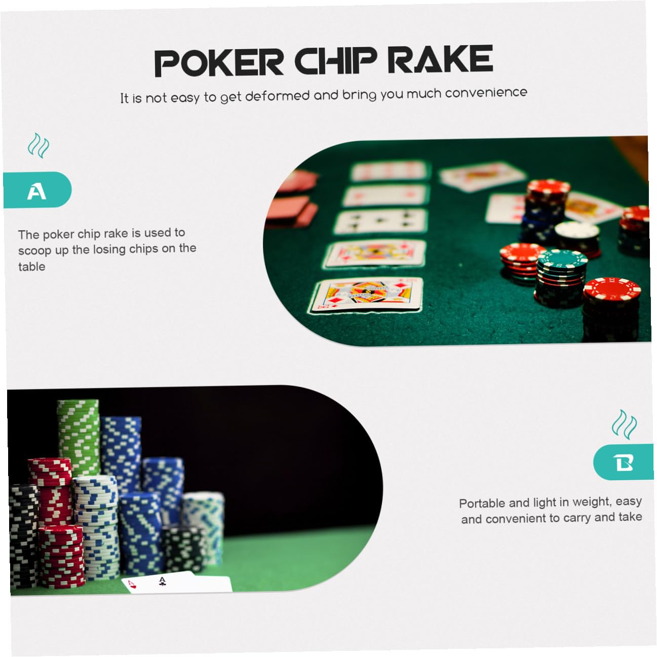 VICASKY Rastrello Per Fiches Da Poker Rastrello Telescopico Per Fiches Da Poker Accessori Per Giochi Da Tavolo