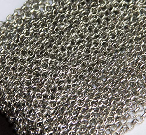 32ft Antique Silver Color Rollo Chain 3.1 mm Solder Links