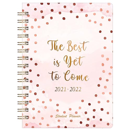 Student Dairy Planner 2021-2022 - A5 Week to View Lesson Planner, Academic Planner from Jul 2021- Jun 2022, 8.5" x 6.4", 12 Monthly Tabs, Inner Pocket, Stickers, Perfect Organizer