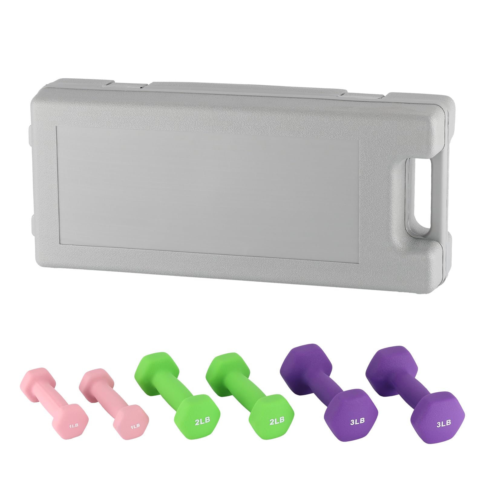 Mancuernas Hexagonales De PVC Antideslizantes Para Fuerza y Fitness – Juego Completo Hombre/Mujer – Perfectas Para Entrenamiento En Casa, Musculación, Yoga, HIIT – Pesos 3/5/8 Lb – Con Soporte