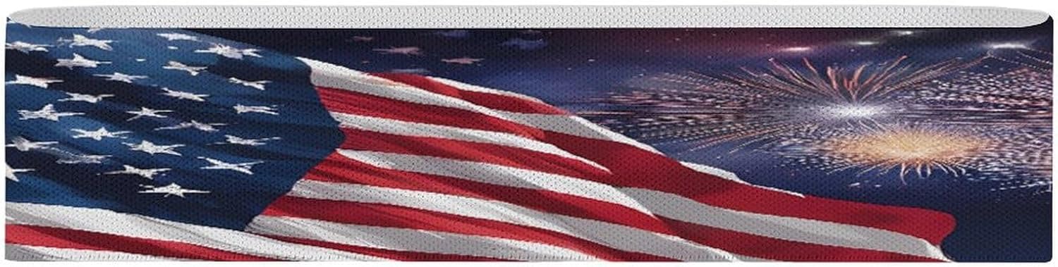 Non-Slip High Resistance Yoga Bands for Stretching, Extra Wide Exercise Bands for Women/Men, Firework Flags Yoga Straps, Physical Therapy Stretch Straps for Home Gym, Pilates & Rehab