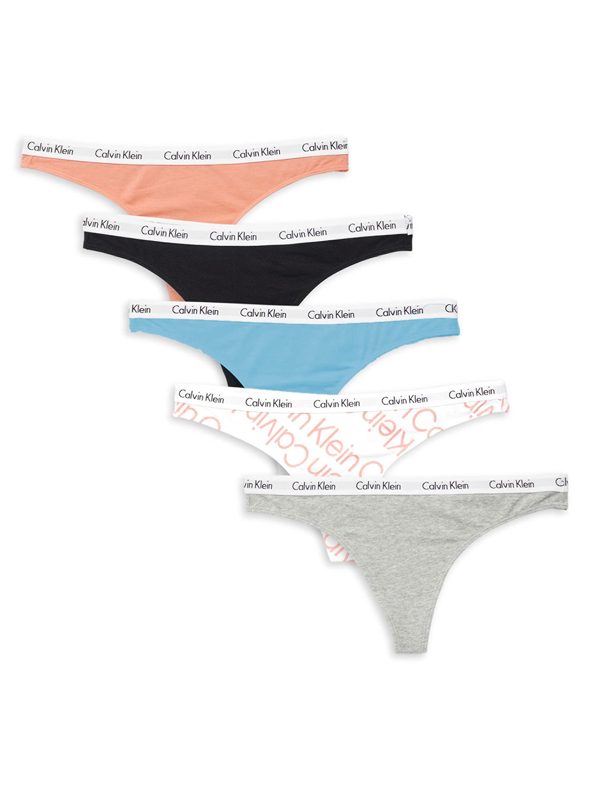 Calvin Klein Women s Underwear Carousel Thong 5 Pack as1 alpha l regular regular Orange qp2140-909 G w