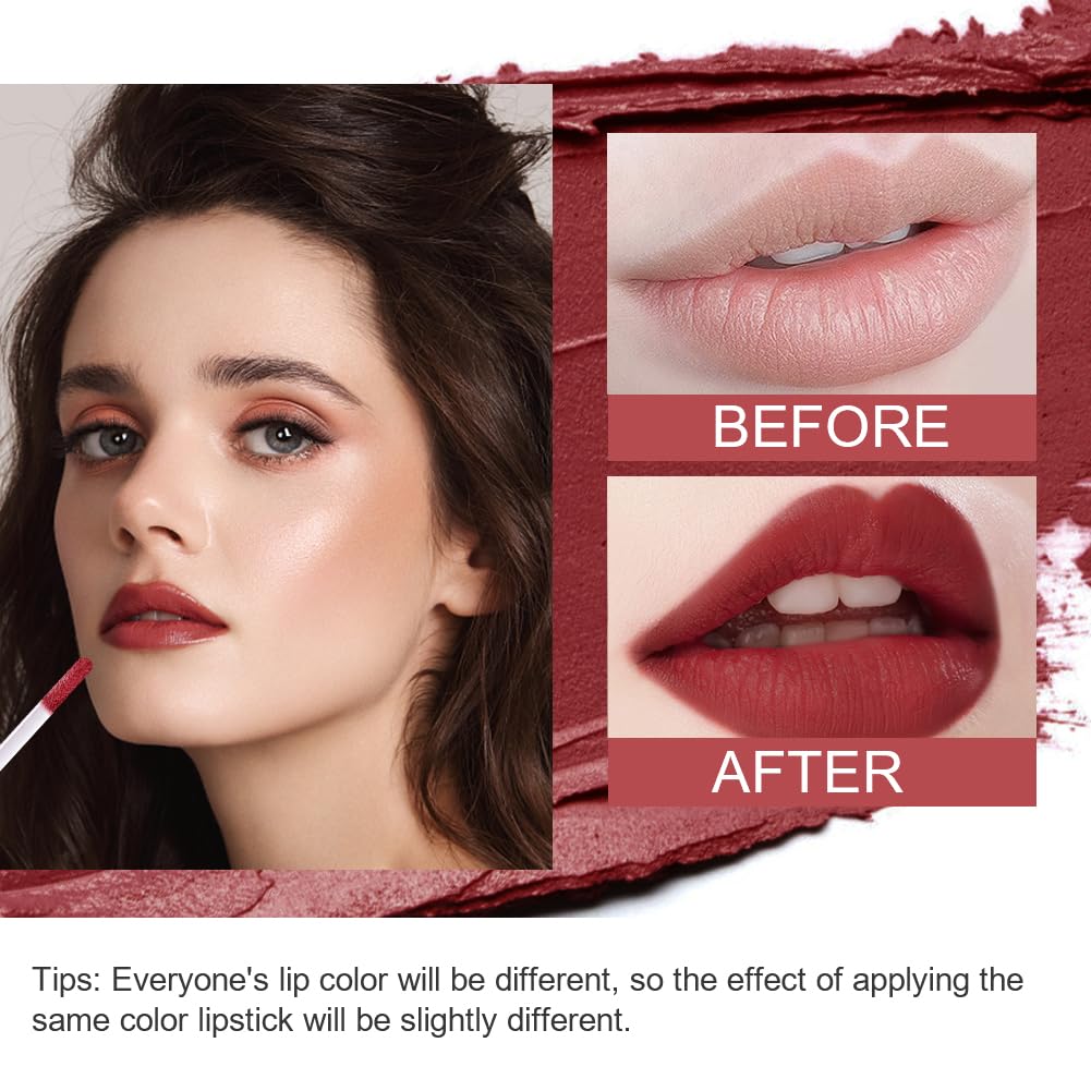 Zestaw trwałych pomadek, 12 x 2,5 g długotrwała matowa szminka, płynna szminka, szminka, wodoodporna szminka, Lip Glaze do makijażu ust dla kobiet walentynki urodziny