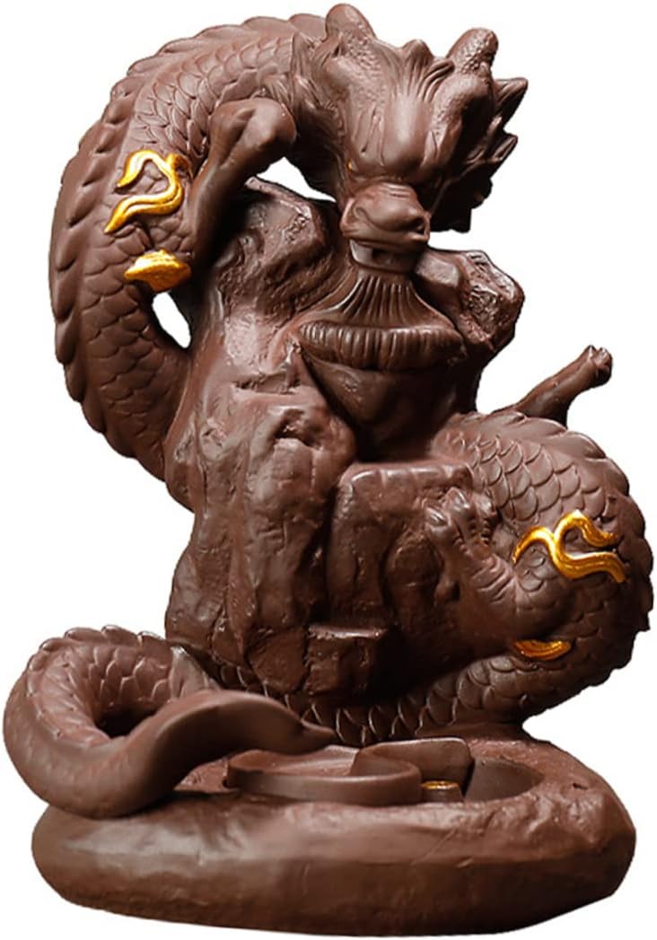 Ciieeo Cone Incense Holder Dragon Shape Backflow Burner Unique Decor for Home