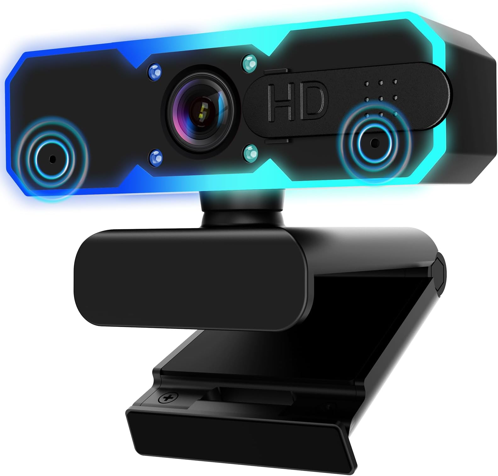 1080P 60Fps Streaming Webcam,Streaming Camera With Microphone&Fill Light,Autofocus,Work With Zoom/Youtube/Winsdows/Mac Os/Laptop/Macbook/Pc Computer Camera,Digital,Black