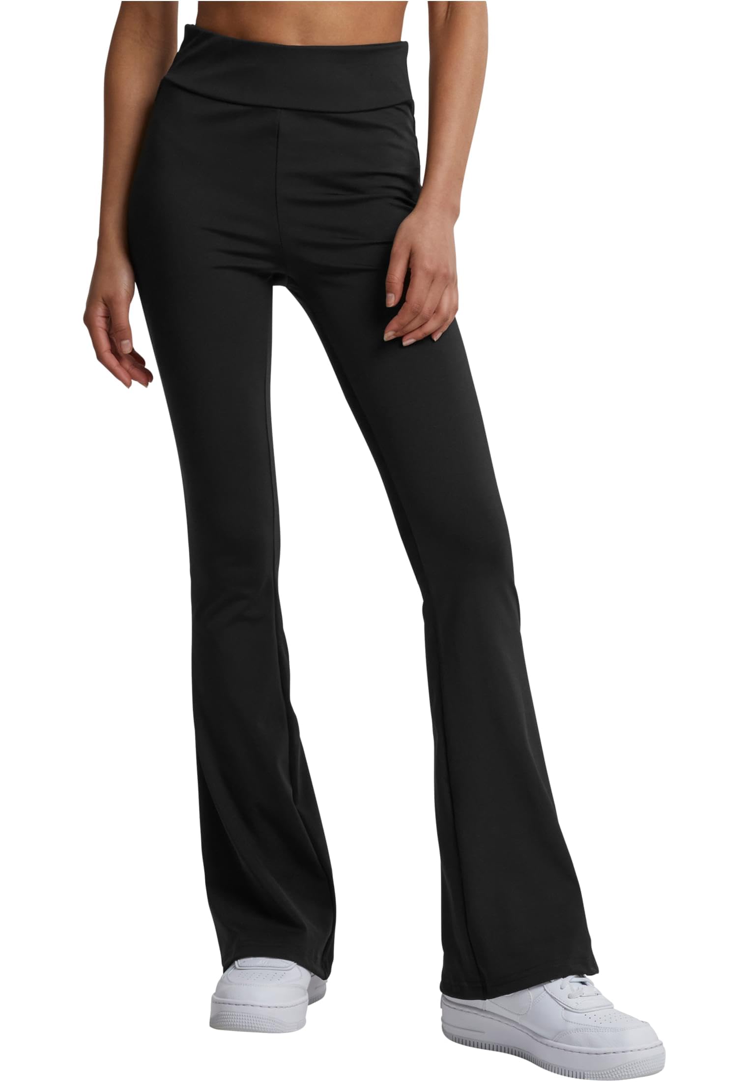 Urban Classics Women's Noir High-Waisted Flared Legging Recycled