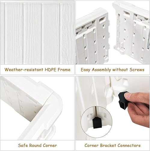 Miniatura 5 de Giantex Cama de jardín elevada, maceta para verduras de flores, caja de plantas al aire libre, patio trasero, fácil montaje (48.5 pulgadas de largo