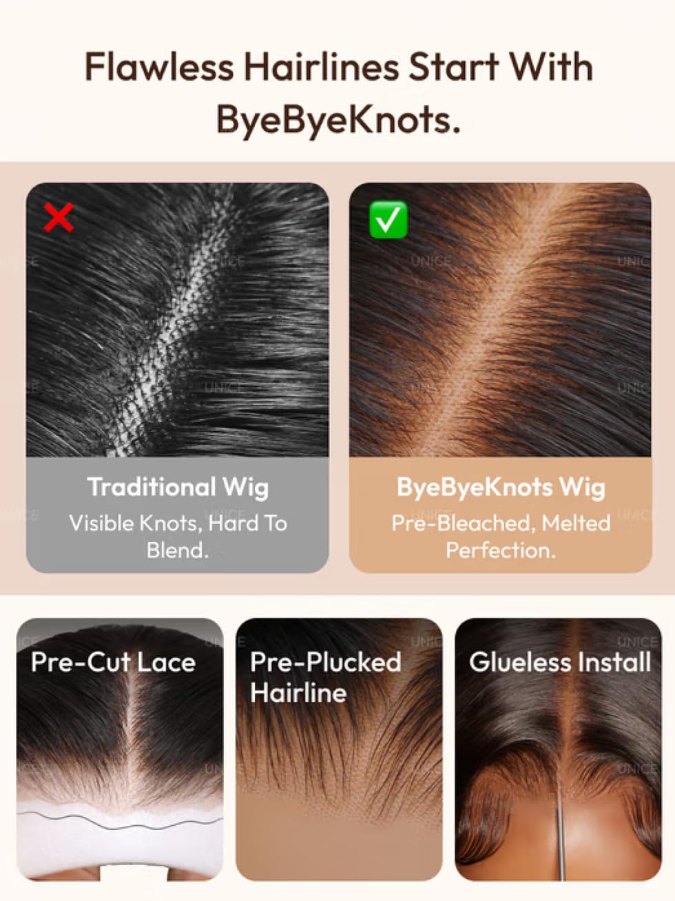 UNICE Curly Human Hair Drawstring Wig with Finger Coil Ends Pre Everything 13x4 Lace Front Glueless Wigs Human Hair Pre Plucked Pre Cut Bleached Knots Natural Hairline 150% Density 18 inch