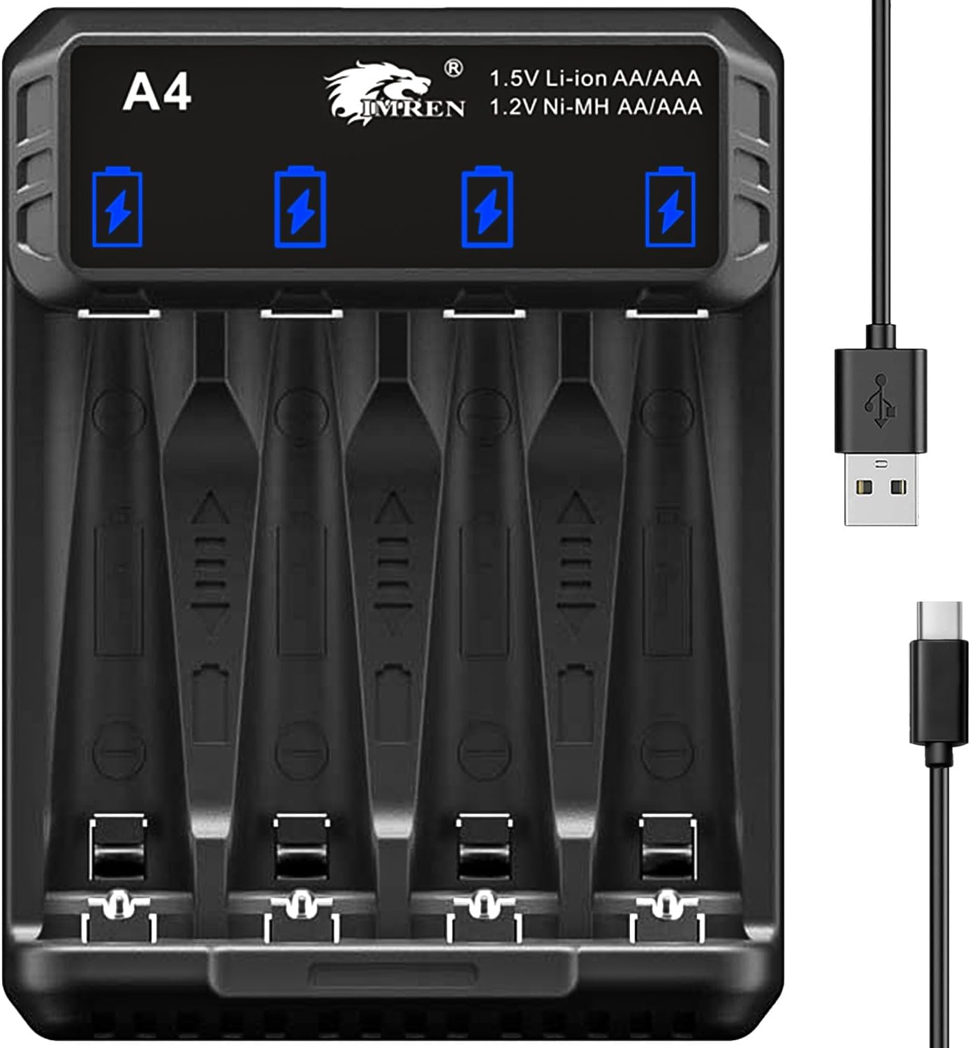 IMREN Lithium AA AAA Battery Charger, 1.5V AA AAA Lithium