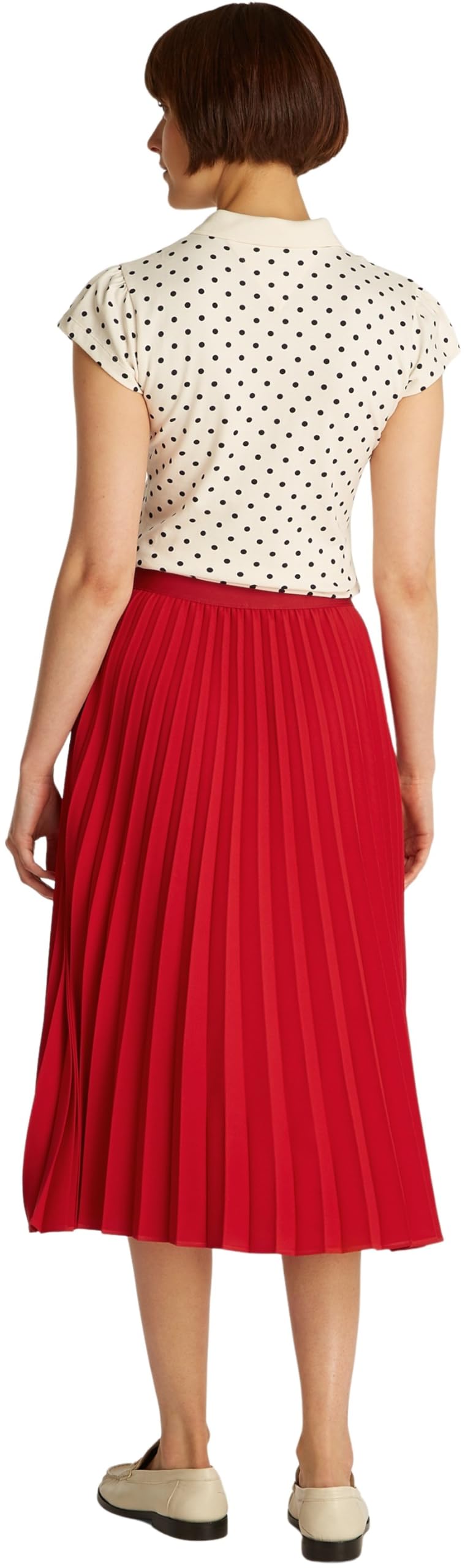 Tommy Hilfiger Damen Faltenrock Fluid Pleated Pull On Midi-Länge
