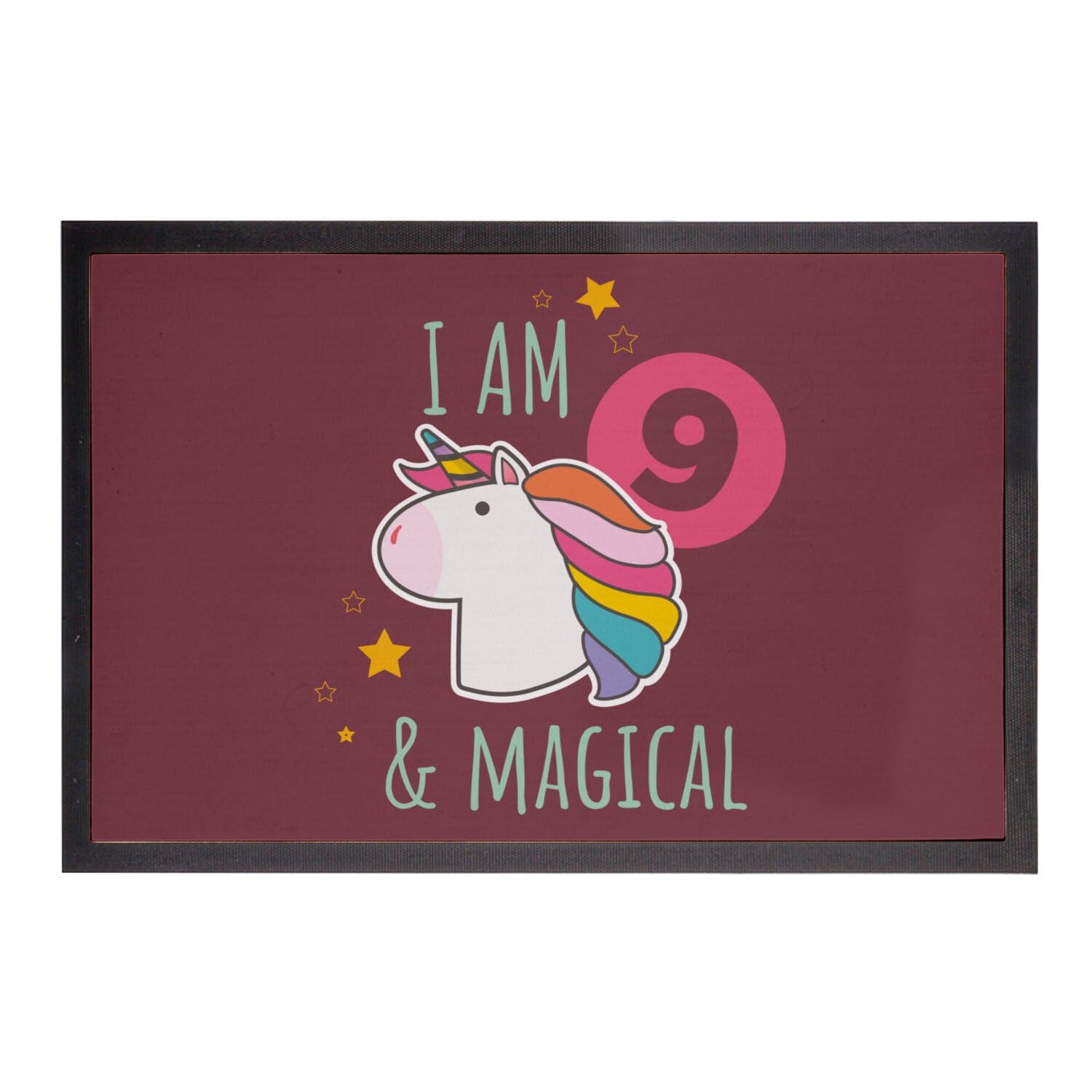 Paillasson Licorne 75x50cm Cadeau Anniversaire 9 Ans Idée Originale