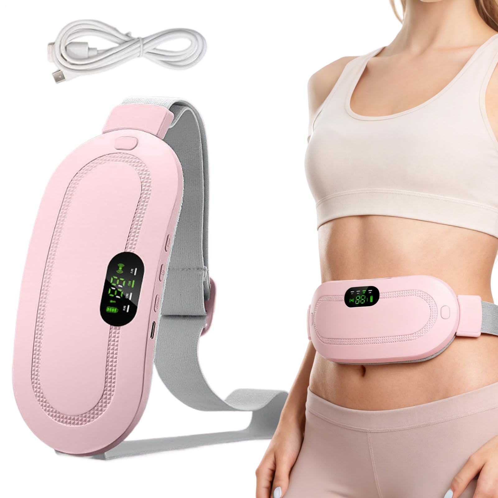 Bouillotte Électrique Rechargeable Sans Fil | Ceinture Chauffante Menstruelle Ergonomique Pour Soulager Les Règles, Crampes Abdominales Et Douleurs | Idéal Femmes, Filles, Mamans, Sœurs
