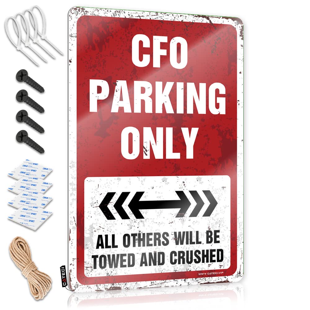 Tinsign Decor Cfo Parking Only Tin Sign Wall Signs Funny Tin Sign(30X40CM)
