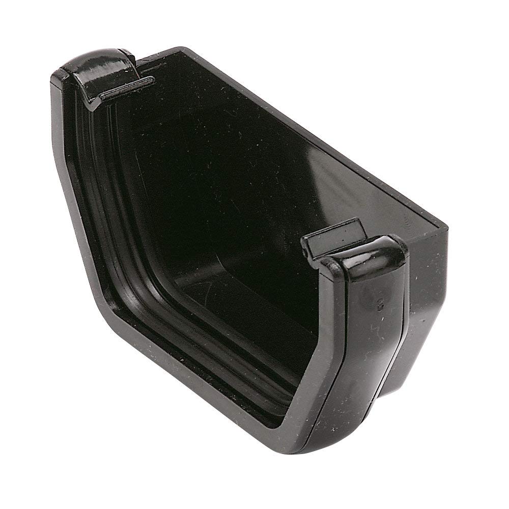 FloPlast - Square Line External Stop End 114mm Black