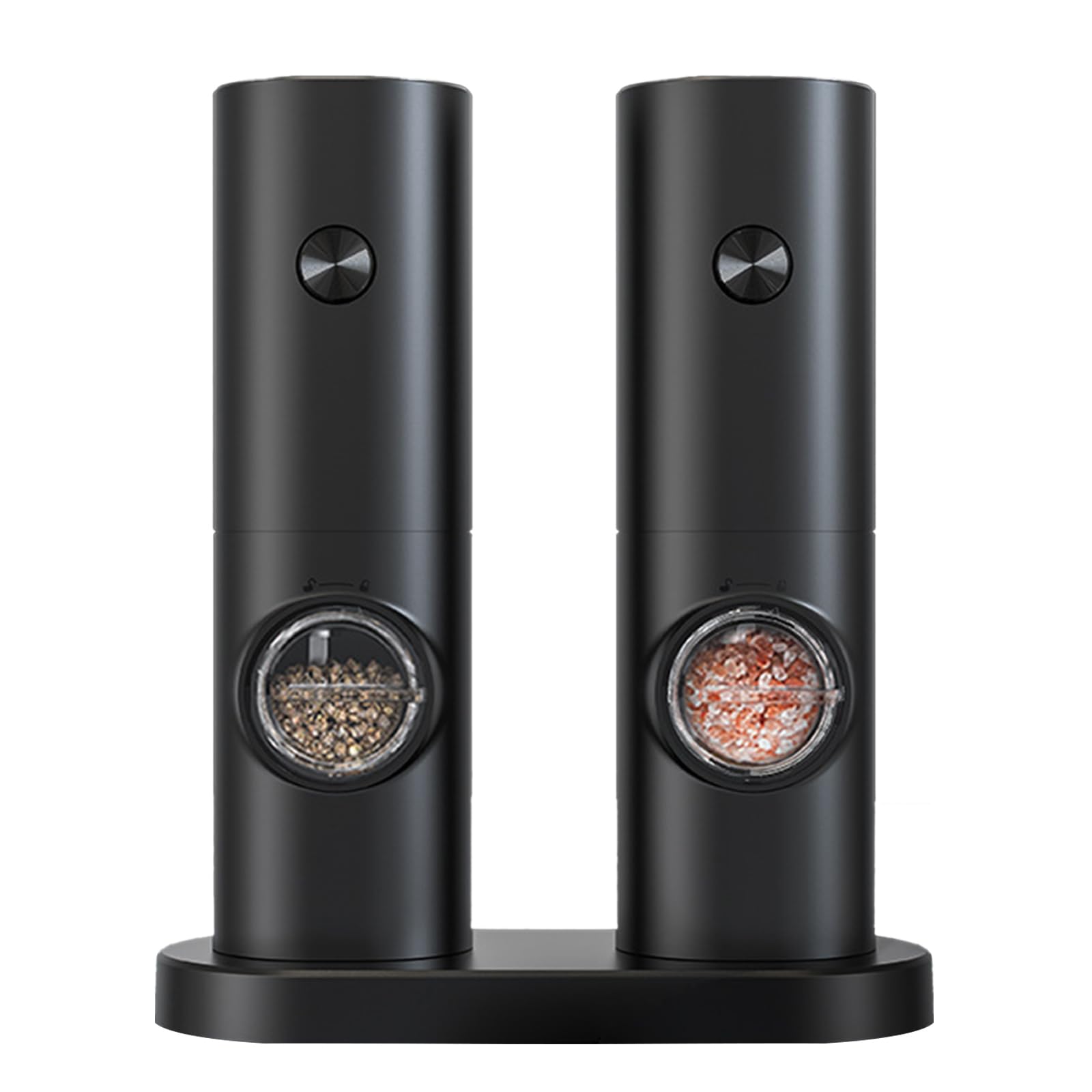 MALSSE 2 Pcs Electric Pepper Grinder Set Electric Salt and Pepper Grinder Automatic Mill Battery-Powered Adjustable Coarseness