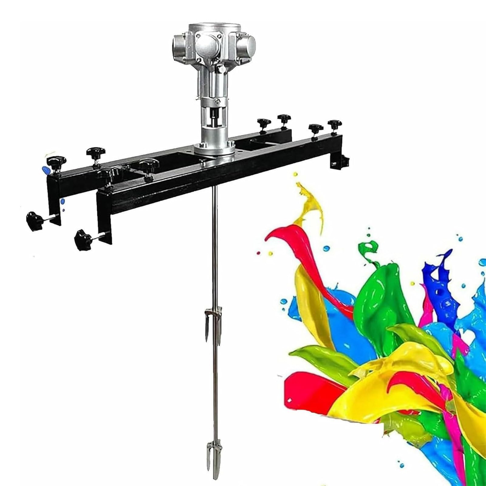 JKJZSALJ Electric Ibc Tank Mixer Machine, Pneumatic Paint Agitator For 1000L Tanks, Automatic Stirring For Coat, Ink, And Chemical Liquids,3cylinders