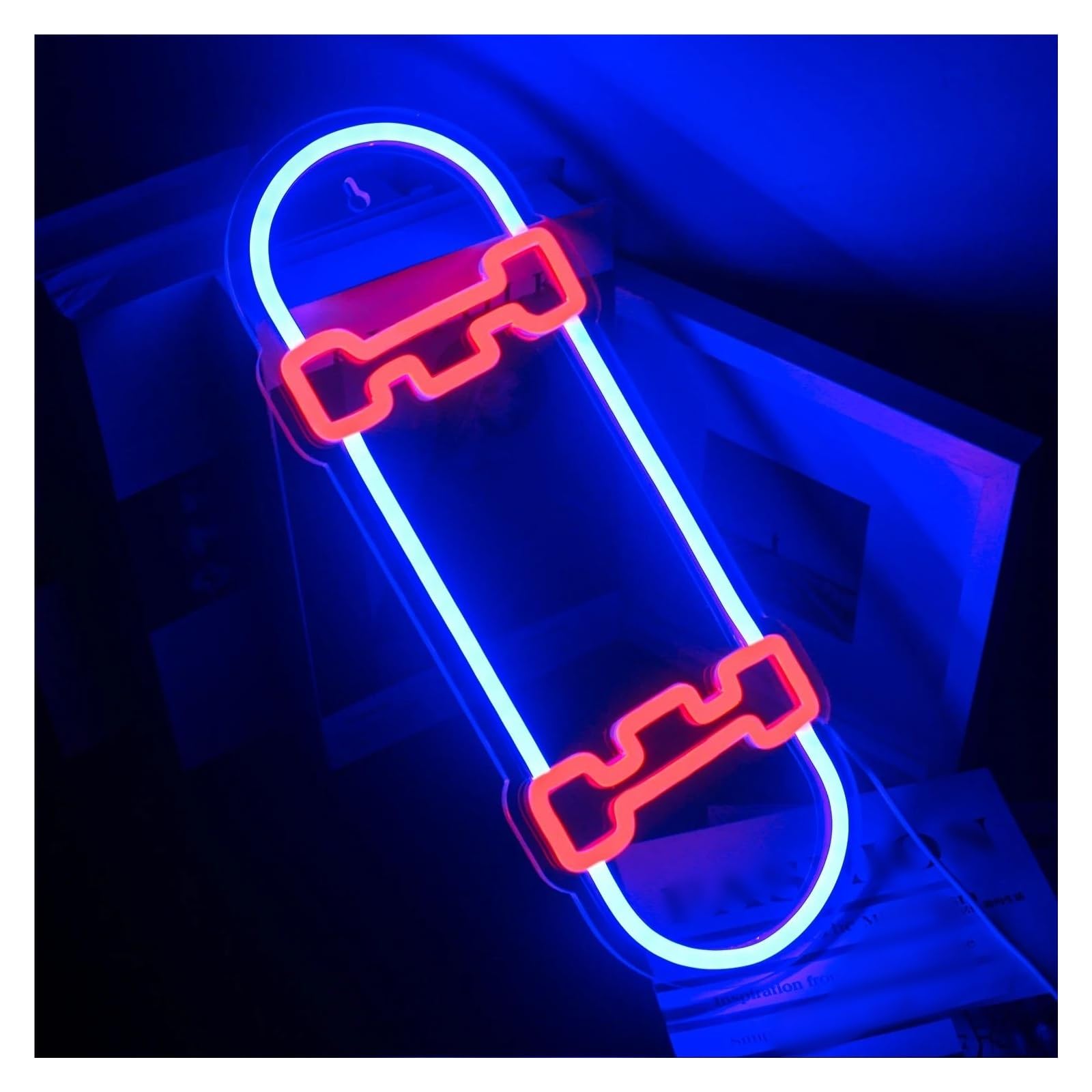 LEMST Signs Lamp Skateboard Neon Lights USB Powered Signs for Personalized Wall Decor Sports Skateboard Enthusiasts 40cmх15cm