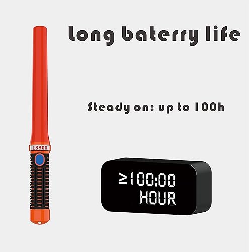 Miniatura 5 de Bastones de control de tráfico LED, varita de tráfico de señal con 2 pilas C de celdas secas (no incluidas), varita de seguridad de control de aire