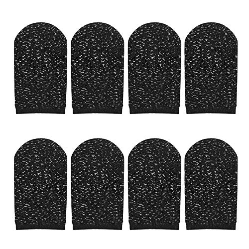 IUGGAN 荒野行動 PUBG Mobile スマホゲーム 手汗対策 超薄 銀繊維 指カバー 反応早い 指サック 操作性アップ 携帯ゲーム Android/タッチパネル式携帯電話/タブレット スマホ対応 ((ブラック)超薄銀繊維指サック*8)