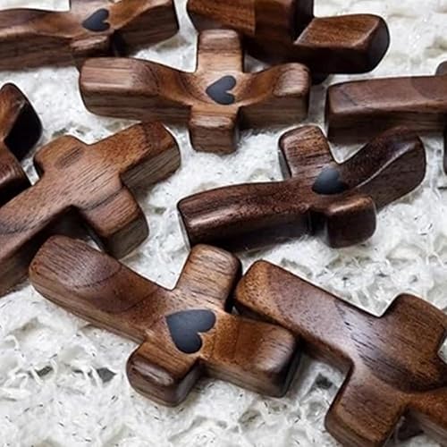 Miniatura 6 de Cross My Heart  Regalo de ánimo, cruz de madera a través de mi corazón, regalo de cruz de bolsillo, regalos para aliviar el estrés en la punta de