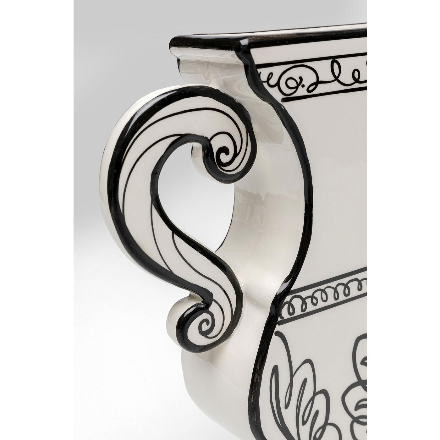 Kare Design florero Favola, Negro/Blanco, Decorativo, Recipiente para Flores, Florero de Mesa, 24cm