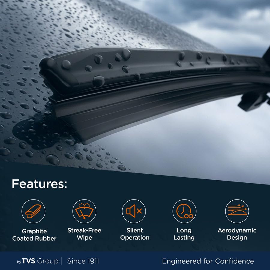 myTVS Frameless Car Wiper Blades for Mahindra Bolero 16"+16 Pack of 2 - Image 4