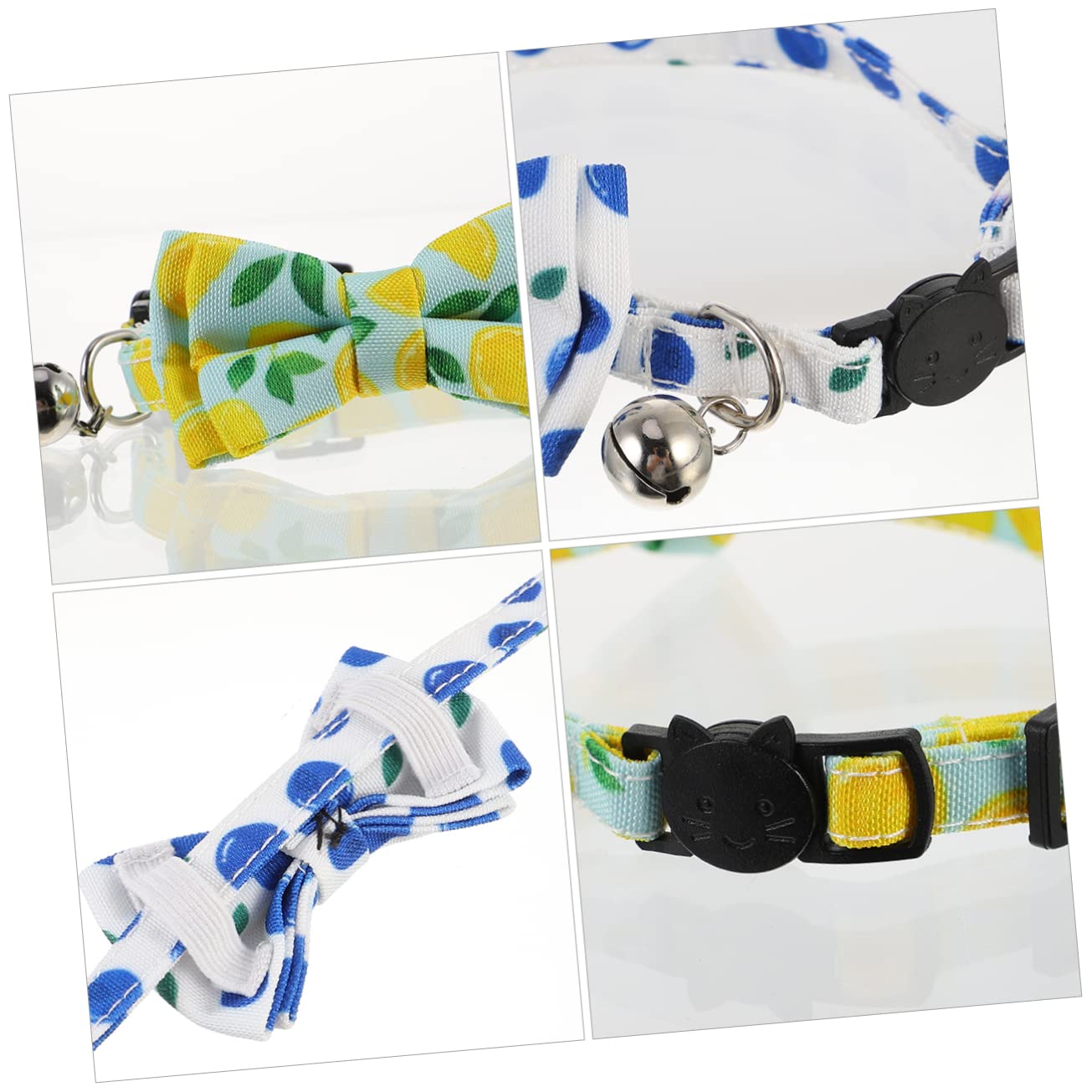 BESPORTBLE 9pezzi Collare Per Gatti e Cani Con Motivo Frutta Fiocco e Campanella Collare Tela Resistente Accessori Per Animali Domestici Colorati e Divertenti