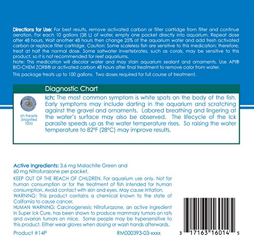 API SUPER ICK CURE Freshwater and Saltwater Fish Powder Medication 10-Count Box (14P) - Thumbnail 2