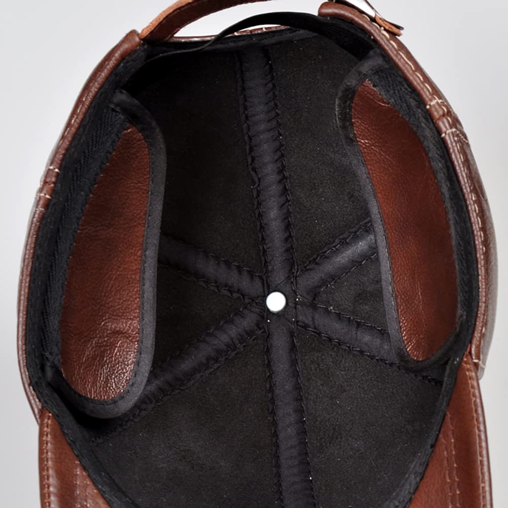 DongBao Gorra de Béisbol de Cuero para Hombre, Otoño Invierno,Sombrero Al Aire Libre,Gorra de Camionero