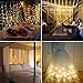 DLPIN 304 UL Safe 300 LED 9.8FT Linkable Curtain Icicle Fairy String Lights with 8 Modes for Christmas Wedding Party Family Patio Lawn Decoration, Warm White