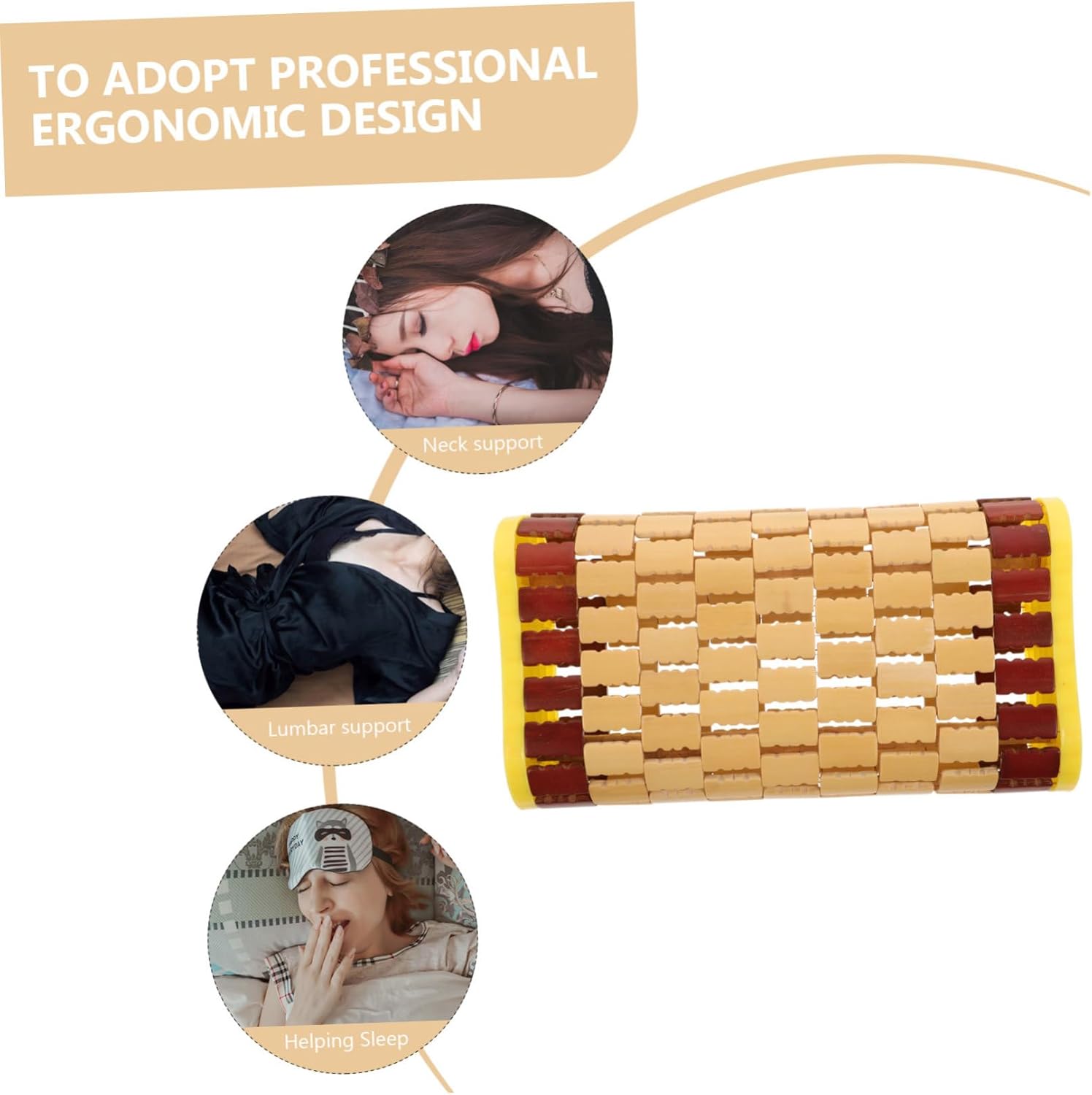 Yardwe Breathable Cervical Pillow Ergonomic Hollow Neck Support for Relaxation for Steam Rooms and Home Use Single Natural Material