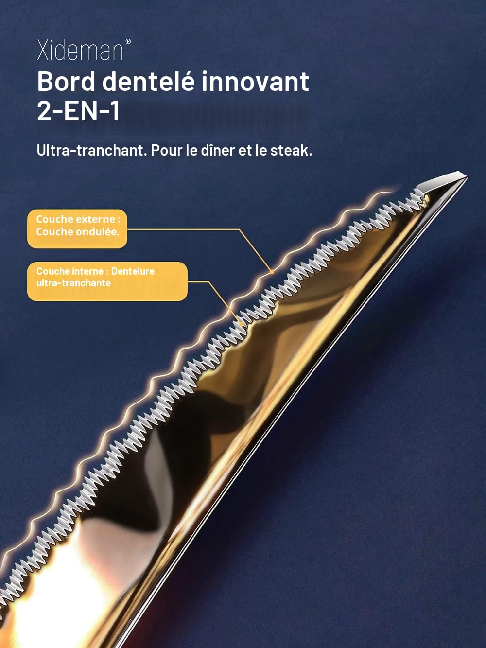 couverts de table 24 pieces martelées noirs avec couteau dentelé 2 en 1 ultra tranchant, menagere inox 18/10 6 personnes, couvert plaqu titane noires couteaux, fourchettes, cuillères