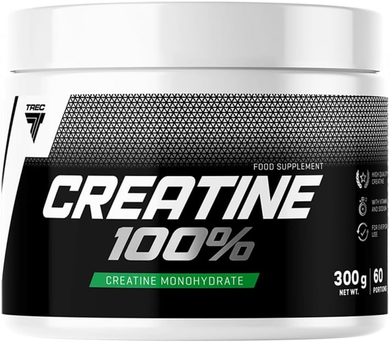 TREC Nutrition Creatine 100% 300g - Advanced Formula with Vitamin C & Sodium for Gym Recovery & Performance - Enhance Muscle Building and Strength Gains - 60 Servings
