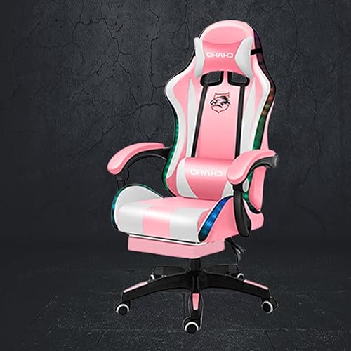 Silla de juegos con reposapiés, silla de jugador con capacidad de 200 libras para adultos y adolescentes, silla de computadora estilo carreras con