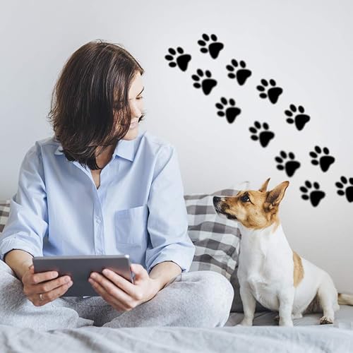 Miniatura 2 de Pegatinas de pata de gato, calcomanía de pared con estampado de perro, calcomanía de vinilo para ventana, bolsa de papel de patrulla de cocina,