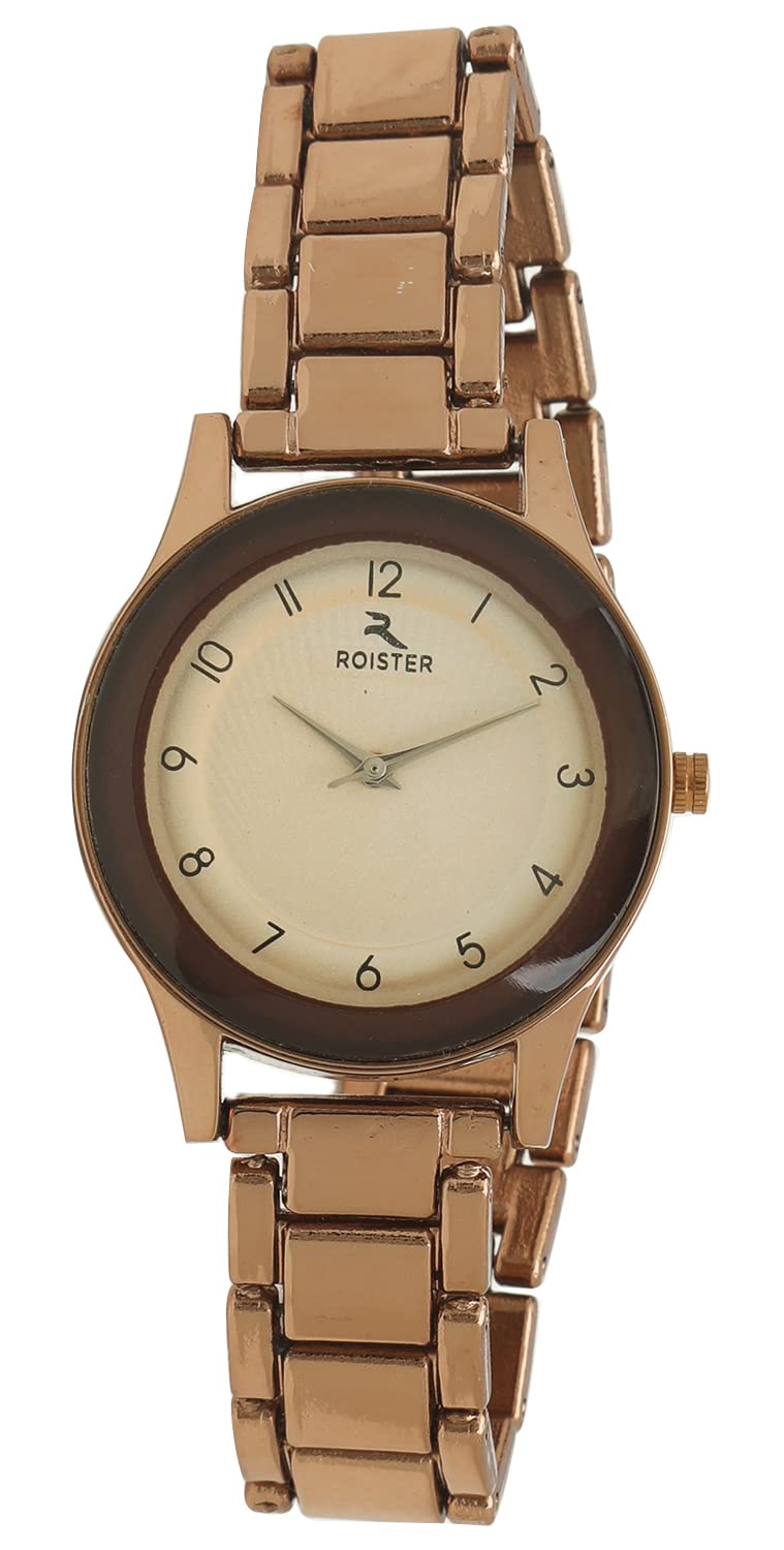 ROISTER Analog Beige Dial Rose Gold Strap Watch for Women Girls - RT-2071 (B0B1YRYM2K) Amazon Price History, Amazon Price Tracker