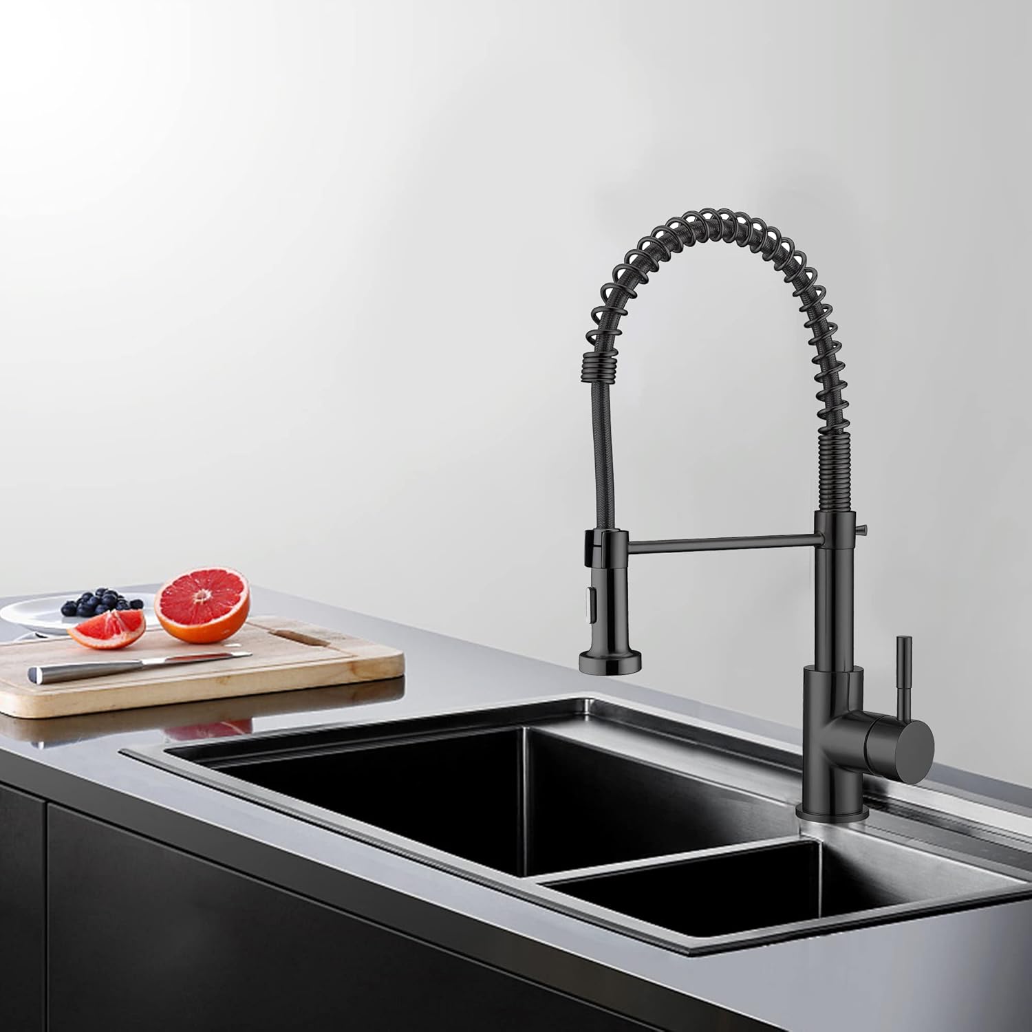 Black Friday 🔥 AJOYEUX Pull Down Kitchen Sink Faucet Single Handle (Black)