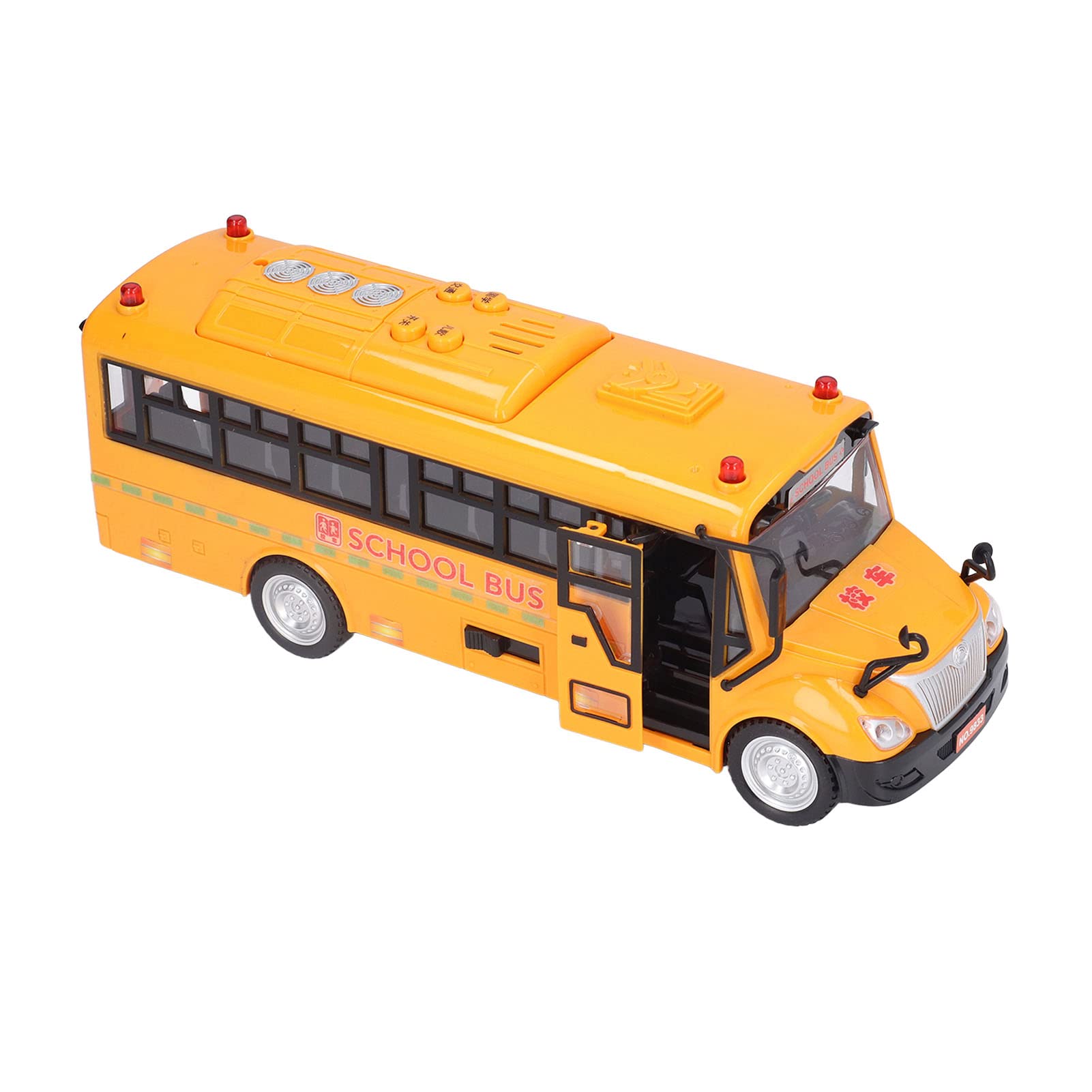 aqxreight Żółty Autobus Szkolny Zabawka Plastikowa Gra na Pojazd z Otwierającymi Drzwi Lampki Dźwięki Autobus to świetny Model Autobusu Szkolnego Toyyellow School Bus Model Toyyellow School Bus