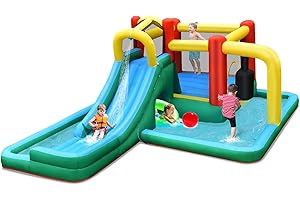 HONEY JOY Waterside Splash Ultimate Inflatable Waterslide Playground
