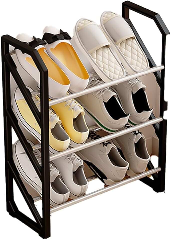 Sapateira em forma de X, armazenamento de sapatos estilo escada com suporte de várias camadas para espaços pequenos, dormitório, entrada; para facilitar a montagem do organizador de armário de