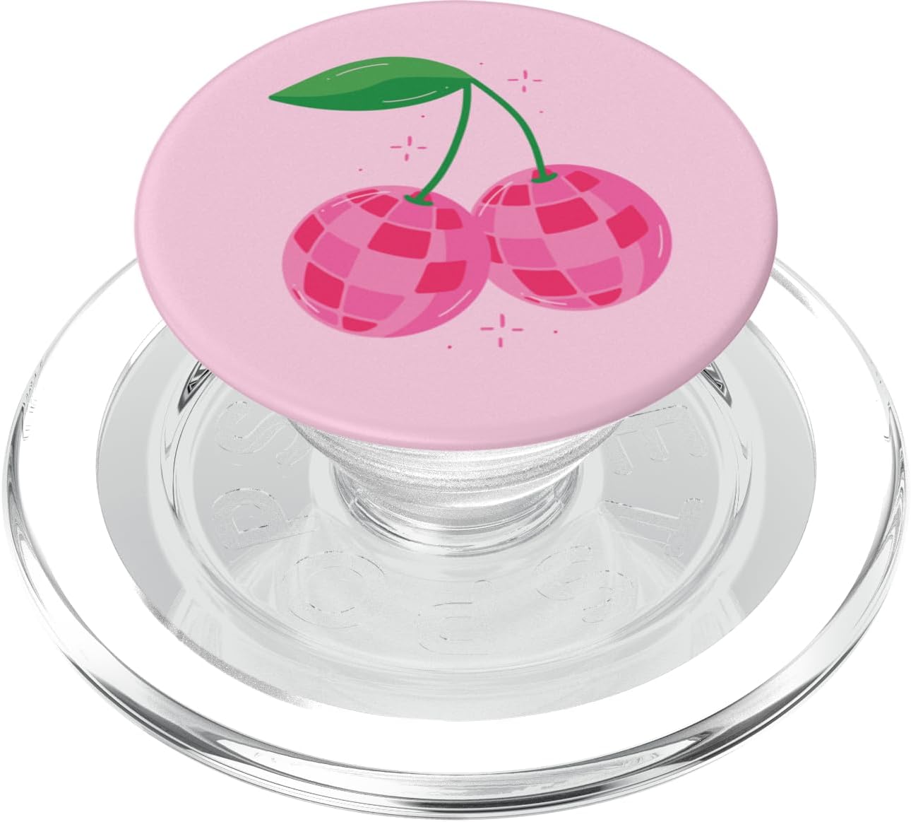 Disco Cherries Mirror Ball Coquette Fruit Pink Aesthetic PopSockets PopGrip for MagSafe
