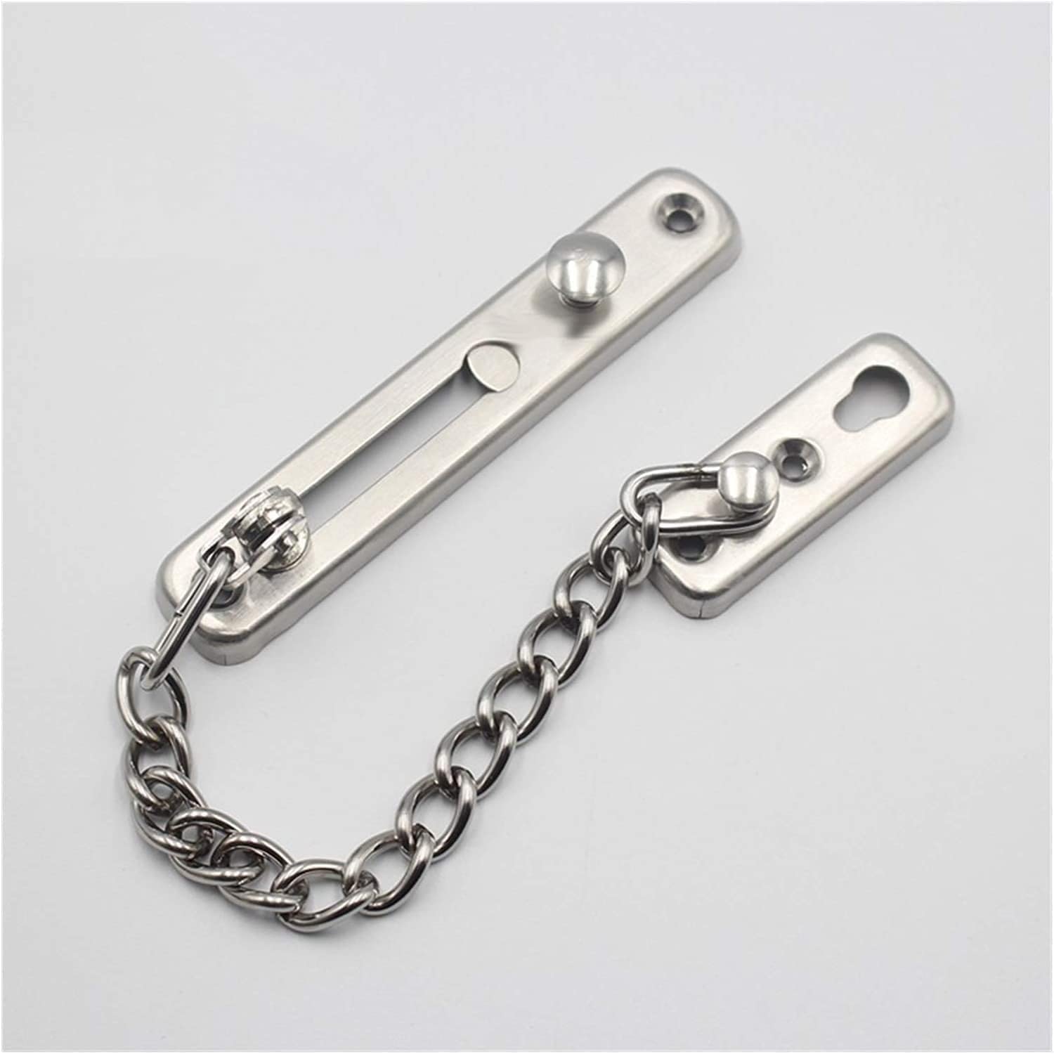 SFJSFIMQ Door Safety Chain, Latches Lock, Anti-Theft Home Latch Security Anti-Lock Pin(Silver)