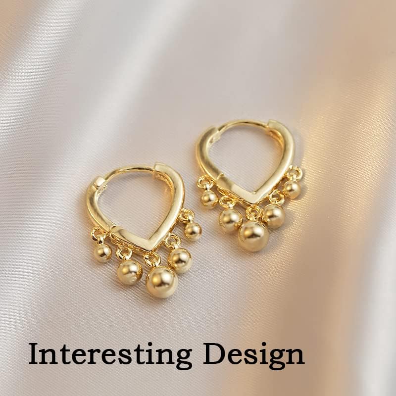 Huggie Earrings for Women 14K Gold Plated Earrings Dainty Statement Sterling Silver Cute Dangle Earring Hypoallergenic Huggie Hoop Earrings for Wome Trendy Prom Party Jewelry Gift - Image 4